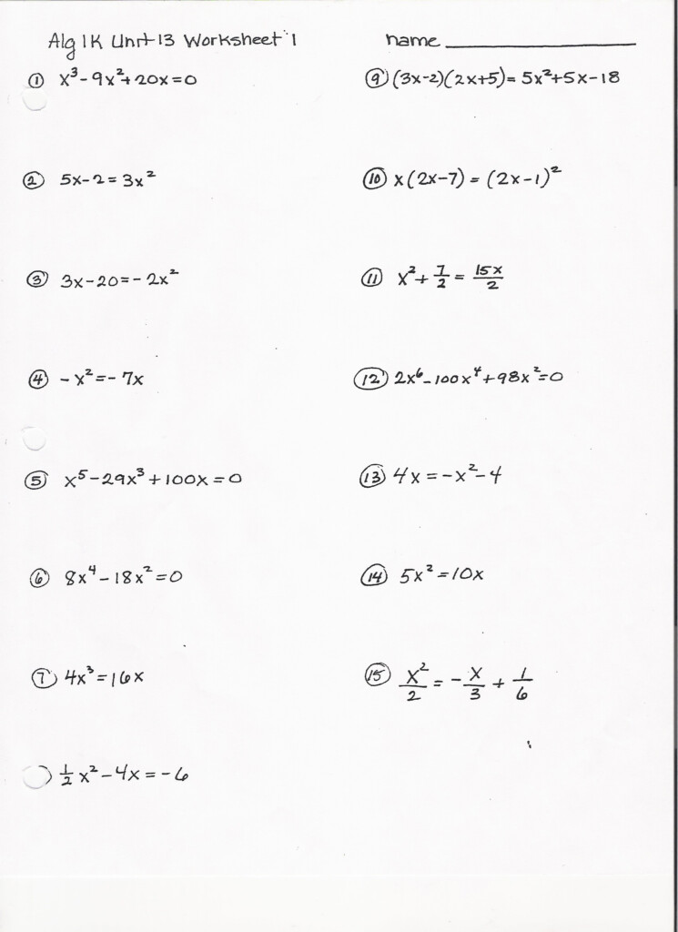 30 Algebra 1 Factoring Worksheet