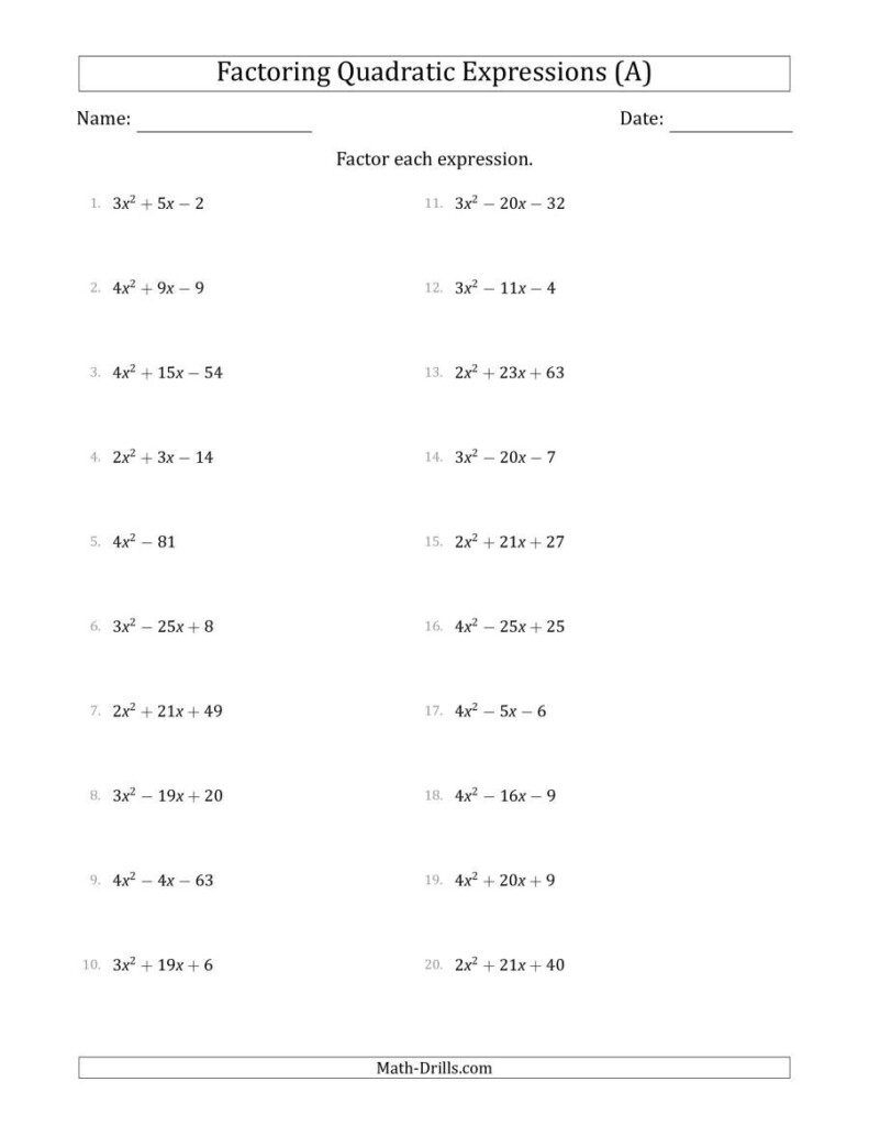 30 Factoring Polynomials By Grouping Worksheet Education Template