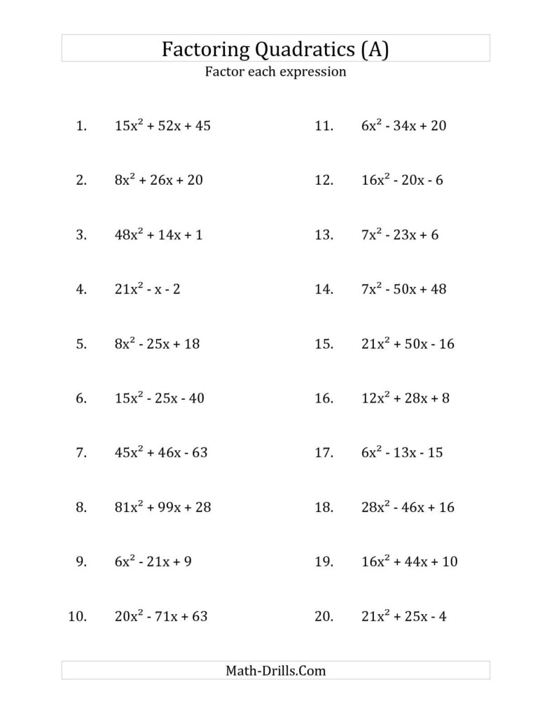 30 Factoring Polynomials Gcf Worksheet Education Template