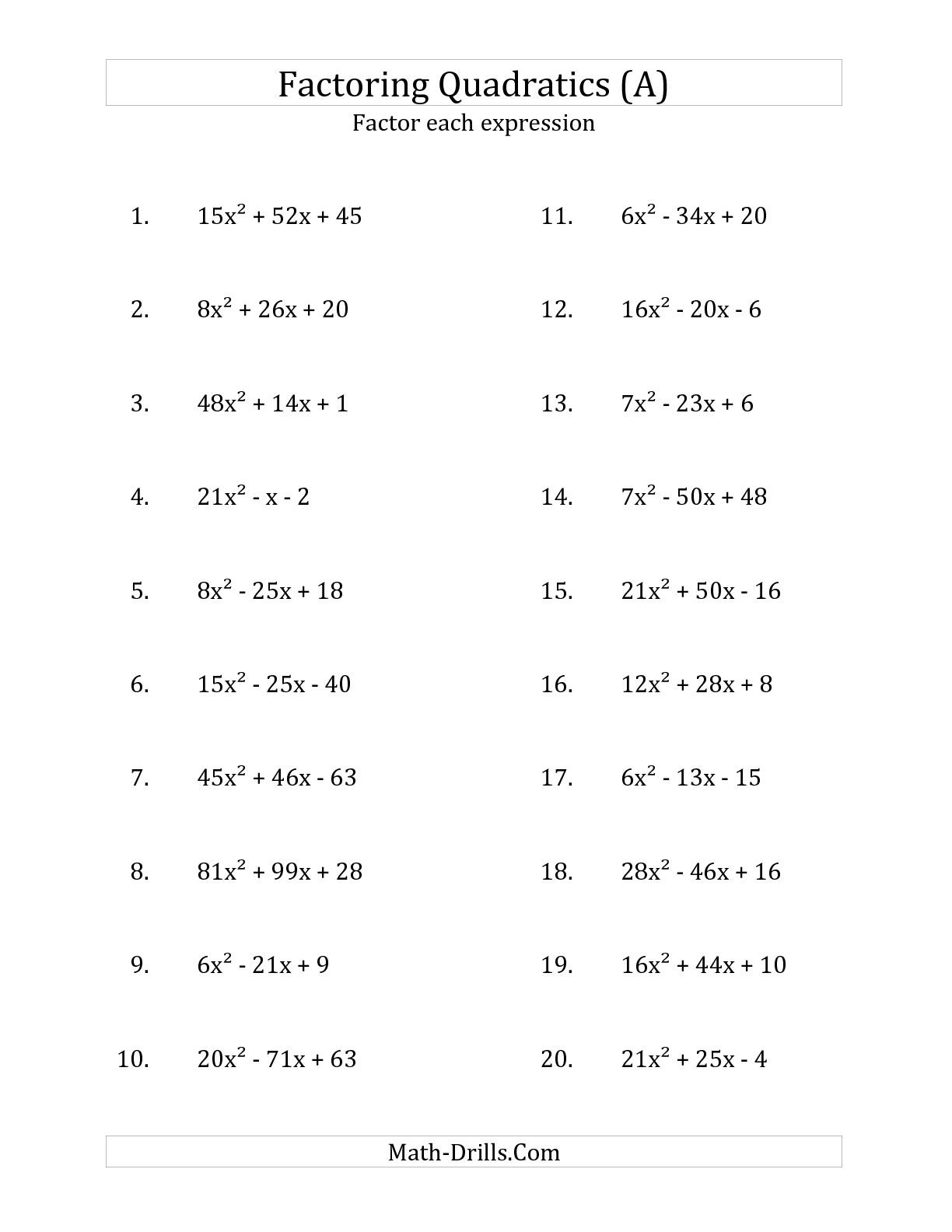 30 Factoring Polynomials Gcf Worksheet Education Template