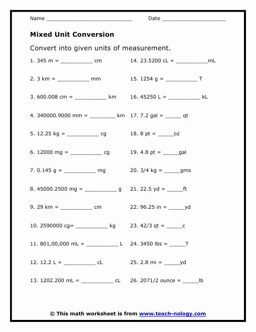 50 Chemistry Conversion Factors Worksheet Chessmuseum Template 