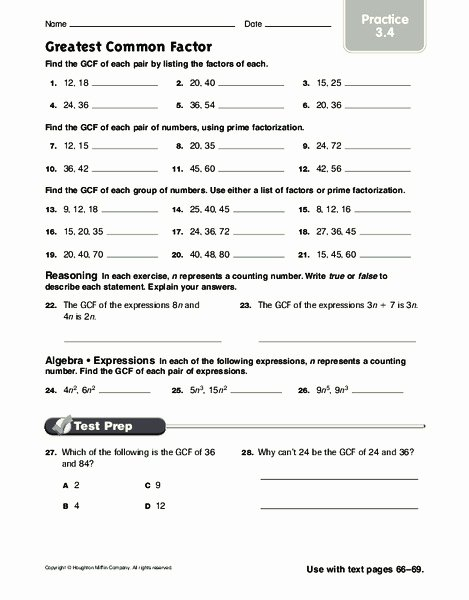 50 Factoring Greatest Common Factor Worksheet Chessmuseum Template 