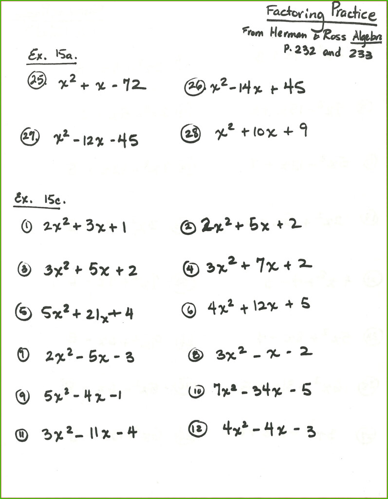 7Th Grade Factoring Expressions Worksheet