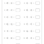 Adding And Subtracting Mixed Fractions A Grade 5 Math Worksheet