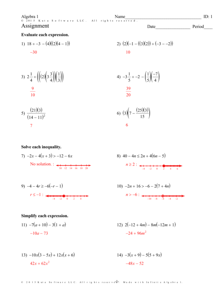 Algebra 1 Assignment Factor Each Completely Worksheet Db excel