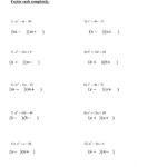 Algebra 22 Factoring Worksheet