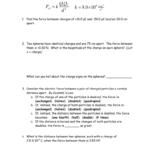 Coulomb s Law Problems Worksheet