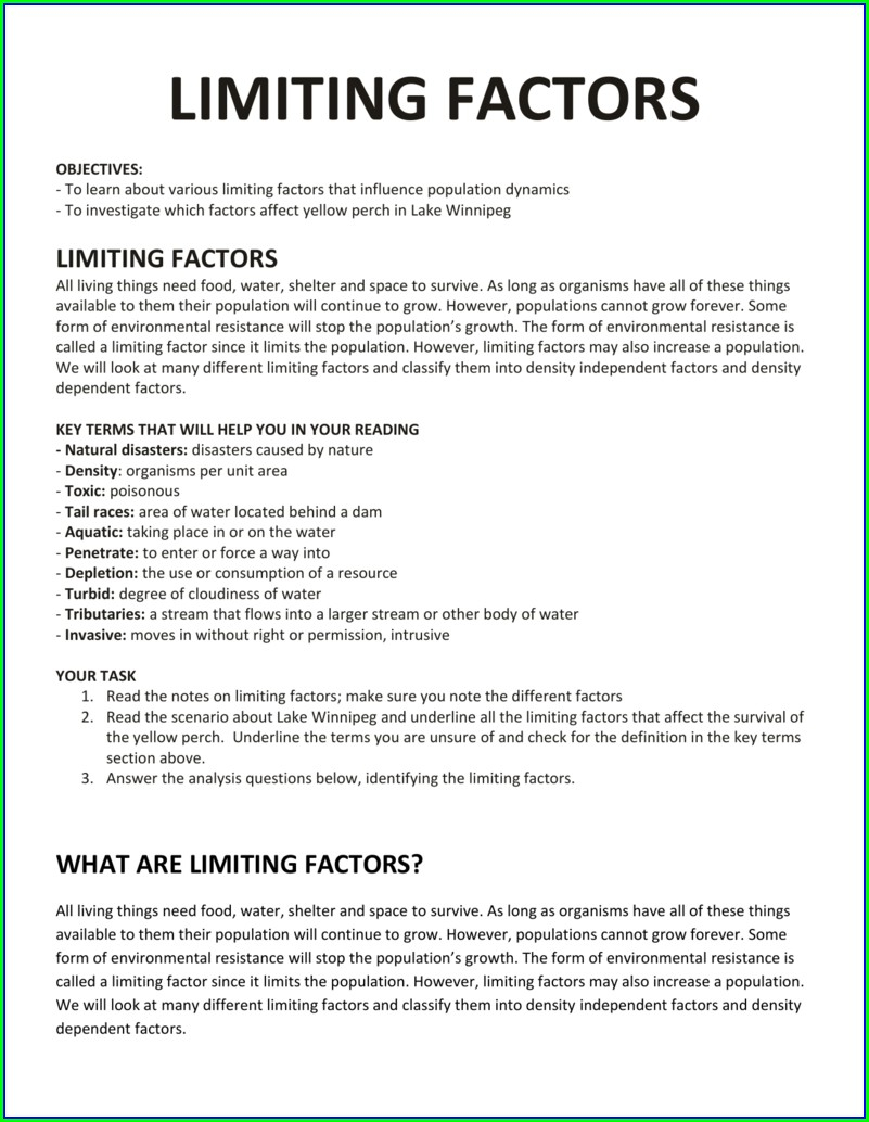 Density Dependent And Independent Worksheet Worksheet Resume Examples