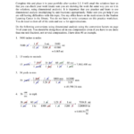 Dimensional Analysis Worksheet 20