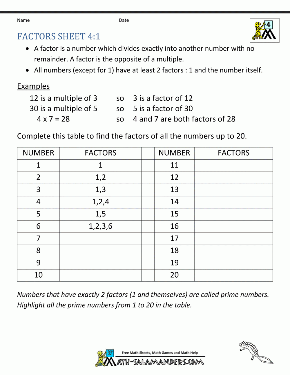 Divisibility Worksheets 4th Grade