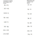 Expanding And Factoring Algebraic Equations Worksheet