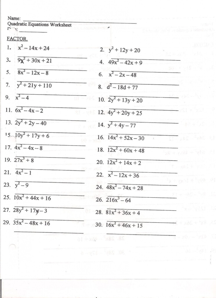 Factor Each Completely Worksheet Answers Db excel