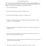 Factor Label Method Worksheet
