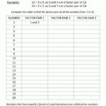 Factoring And Multiples Worksheets