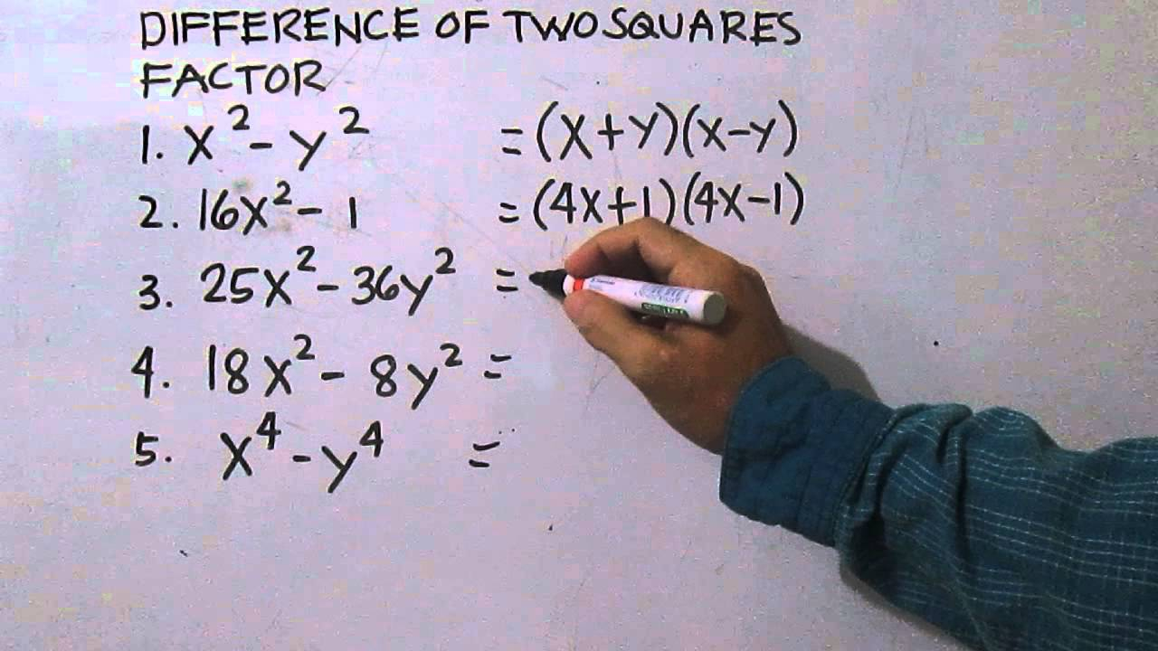 Factoring Difference Of Two Squares YouTube