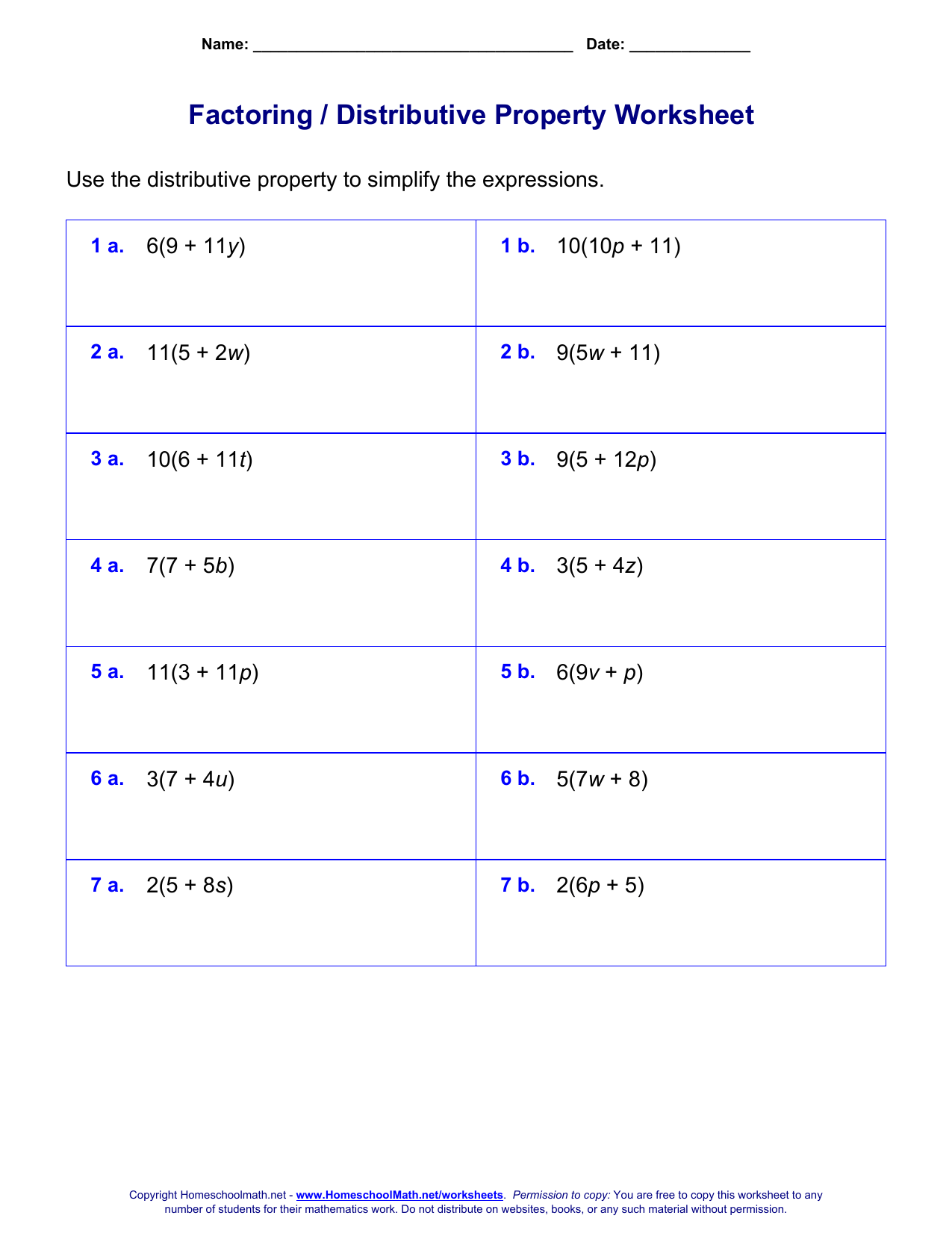 Factoring Distributive Property Worksheet Answers Pdf Propertyck