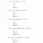 Factoring Perfect Square Trinomials Worksheet Or 9th Grade