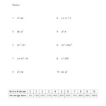 Factoring Perfect Squares Worksheets Worksheets Key