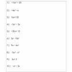 Factoring Polynomials Worksheet With Answers Grade 8 Worksheetpedia