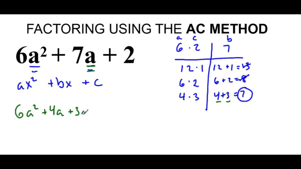 Factoring Quadratic Trinomials Using AC Method Lesson 1 YouTube