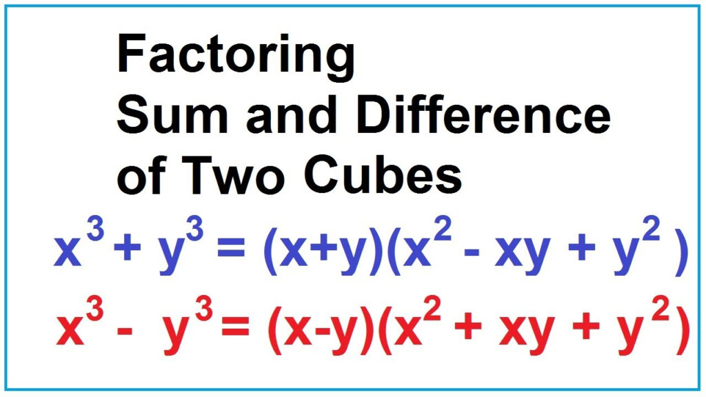 Factoring Sum And Difference Of Two Cubes YouTube