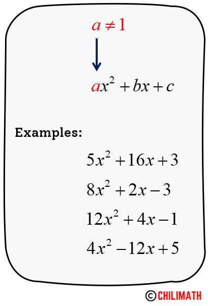 Factoring Trinomial A 1 Hard Case ChiliMath