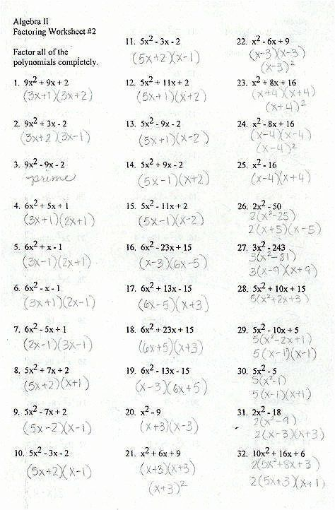 Factoring Trinomials Practice Worksheet Lovely Factoring Review 