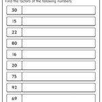 Factors Worksheet WorkSheets For Kids