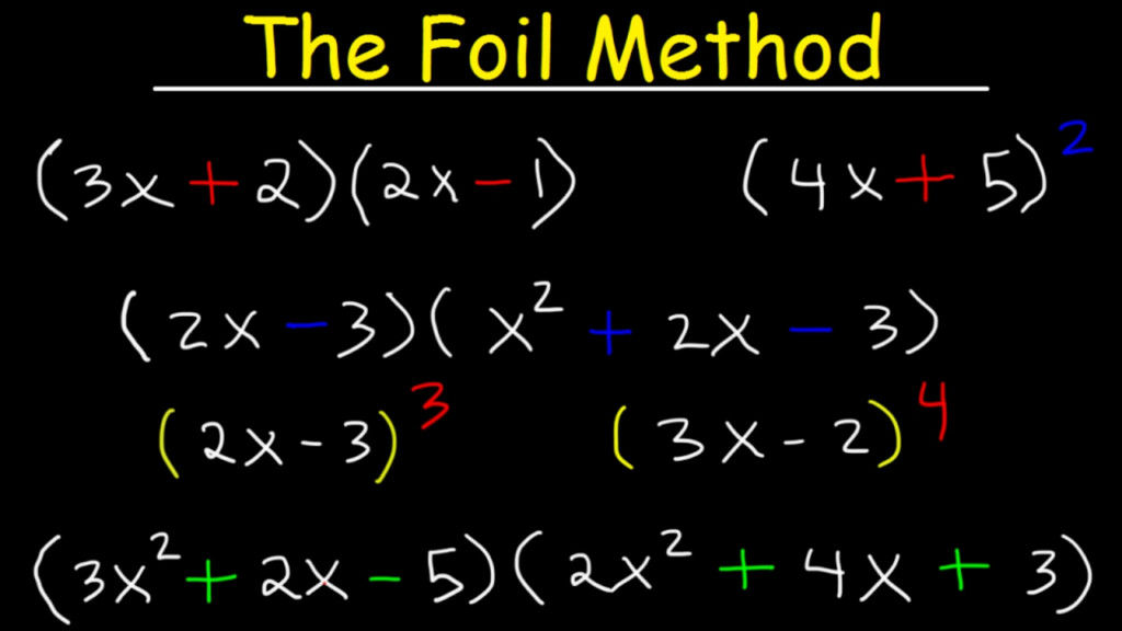 Foil Method Algebra Binomials Trinomials Polynomials Multiplication 