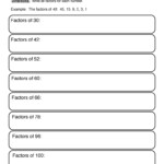 Identifying Factors Worksheet