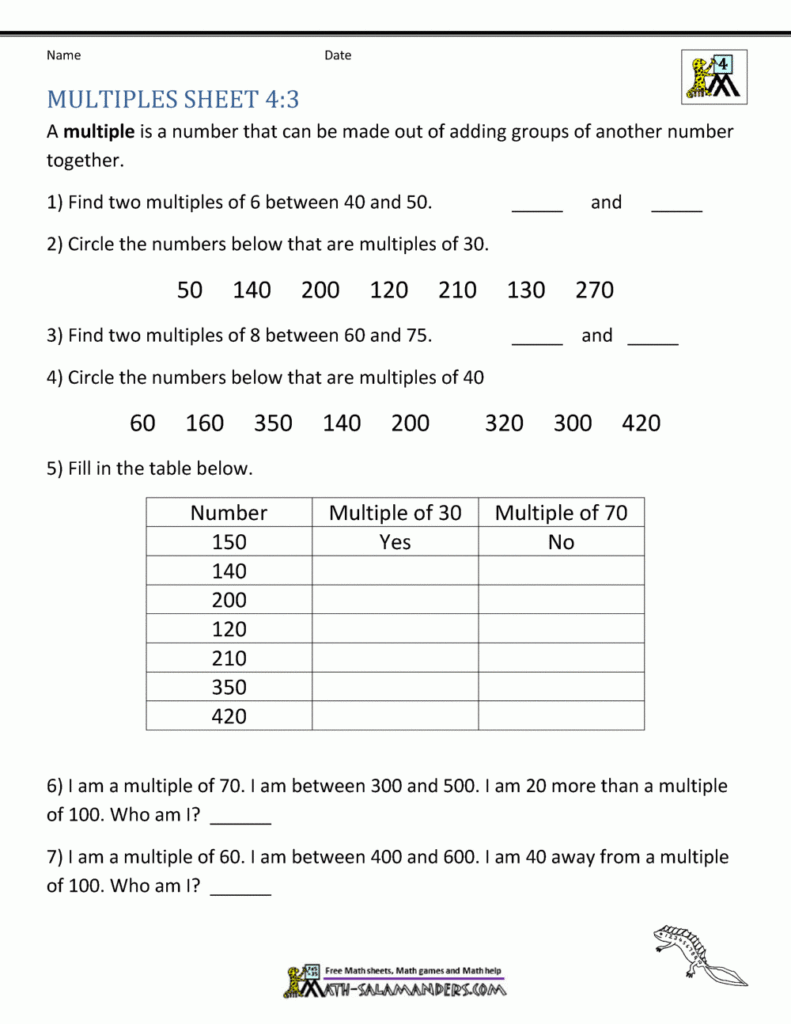 Les Multiples De 4