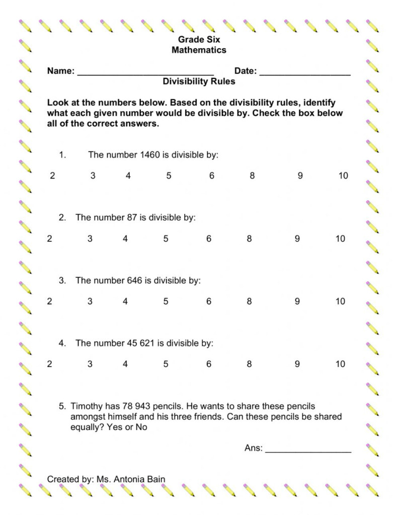More Divisibility Rules Worksheets K5 Learning Worksheet On 