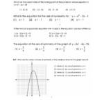 Parabola Quadratic Activity Worksheet