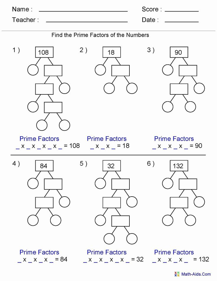 Prime Factorization Worksheet Common Core Common Core Worksheets