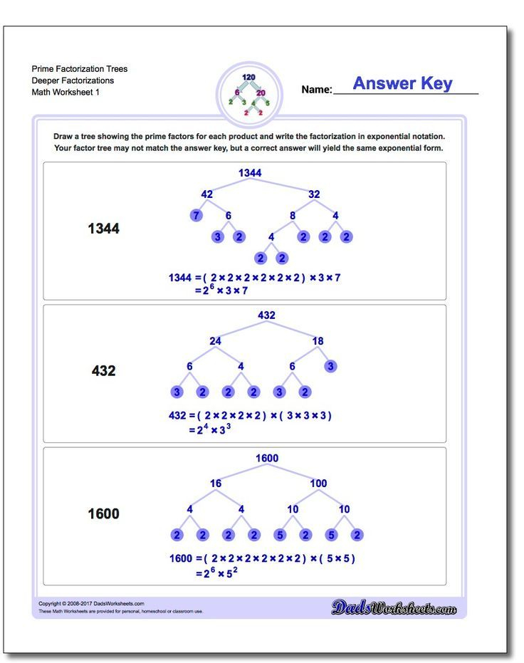 Prime Factorization Worksheet Grade 7 Pdf WERT SHEET