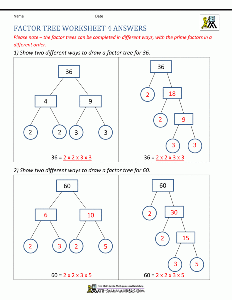 Prime Factorization Worksheet Pdf Word Worksheet