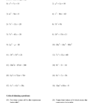 Quadratic Equations Worksheet With Answers Kamberlawgroup