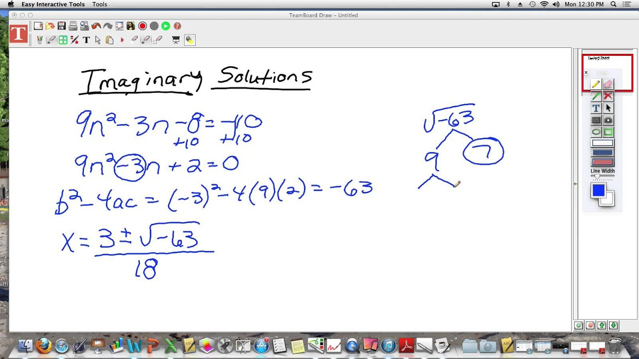 Quadratic Formula With Imaginary Numbers YouTube