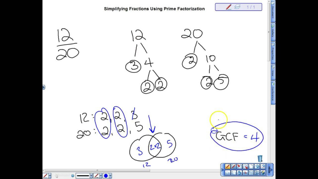 Simplifying Fractions Using Prime Factorization YouTube