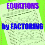 Solving Quadratic Equations Factoring Riddle Worksheet And Maze