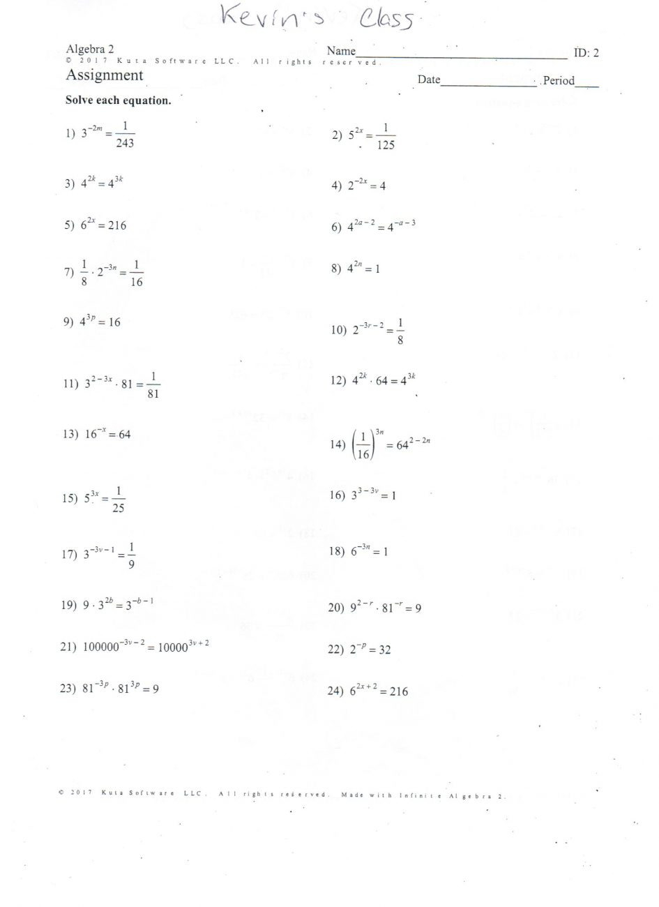 Solving Quadratic Equations Worksheet Answers