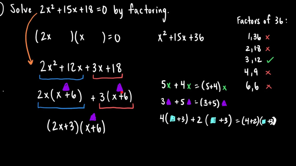 Solving Quadratics By Factoring Lead Coefficient Not 1 YouTube
