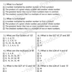 This Quiz Reviews Multiples Factors Least Common Multiple LCM And