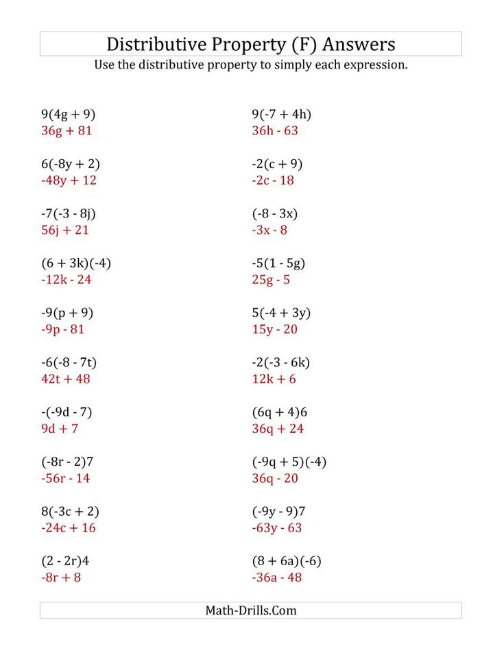 Using The Distributive Property Answers Do Not Include Exponents A
