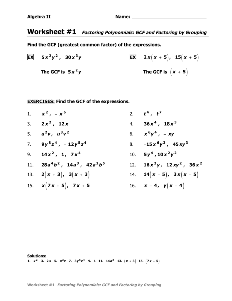 39 Factoring Polynomials Worksheet Answers Worksheet For Fun