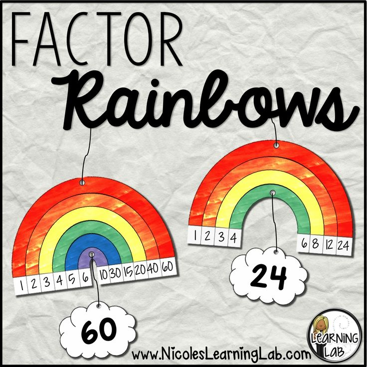 Factor Rainbows Multiplication Factors Math Classroom Learning 