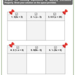 Factoring Expanding Linear Expressions 7th Grade Math Worksheets