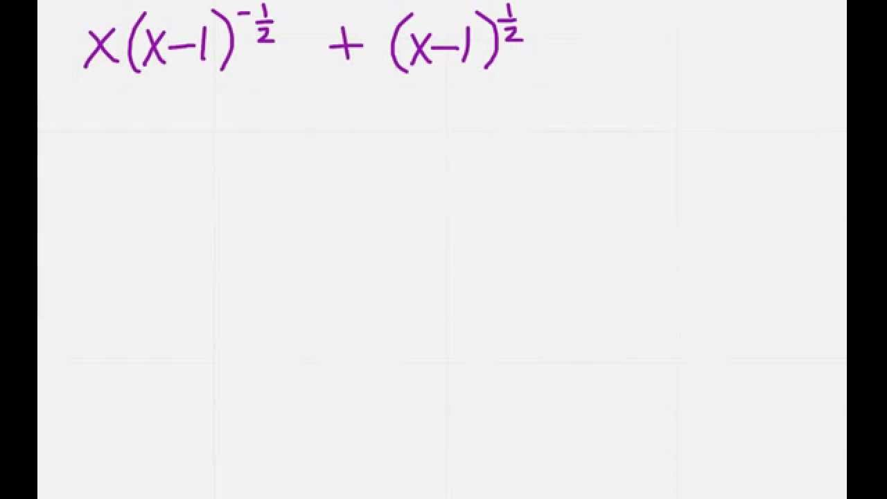 Factoring Involving Fractional And Negative Exponents YouTube