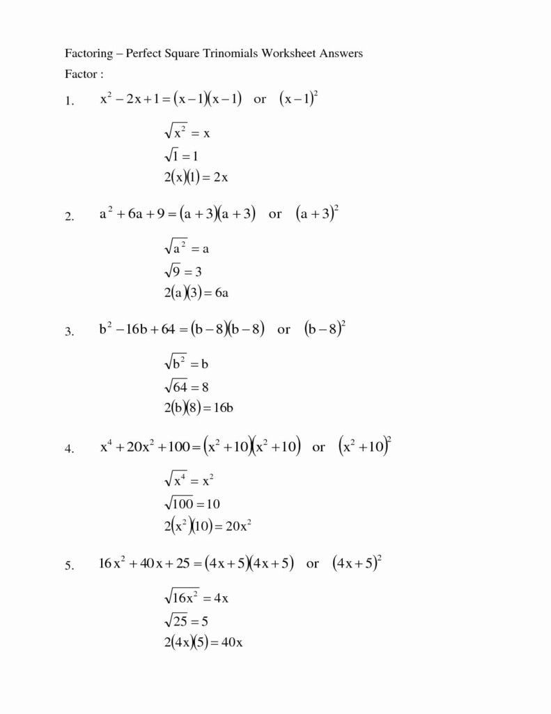 Factoring Trinomials Worksheet Answers Beautiful Factoring In Algebra 