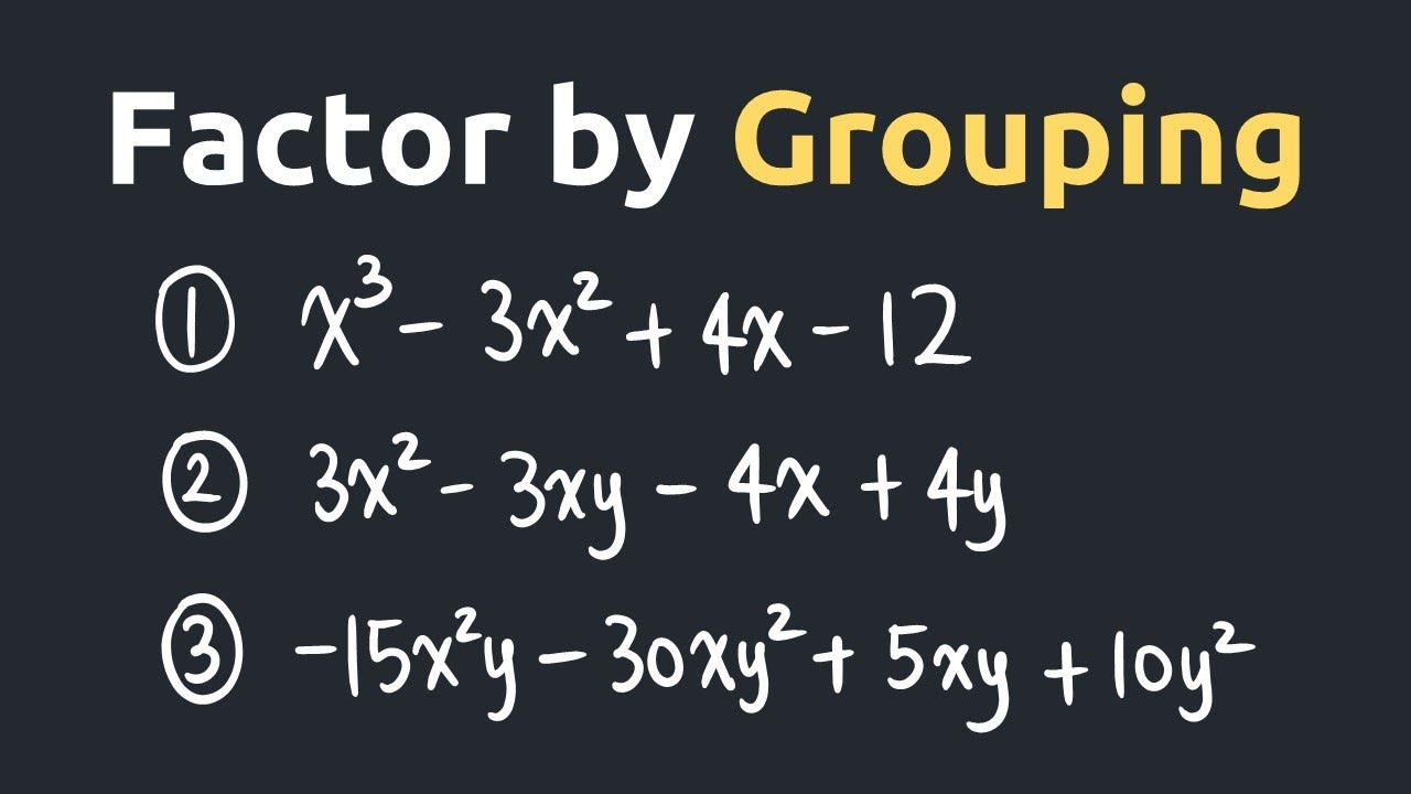 How Do You Factor By Grouping 4 Terms YouTube